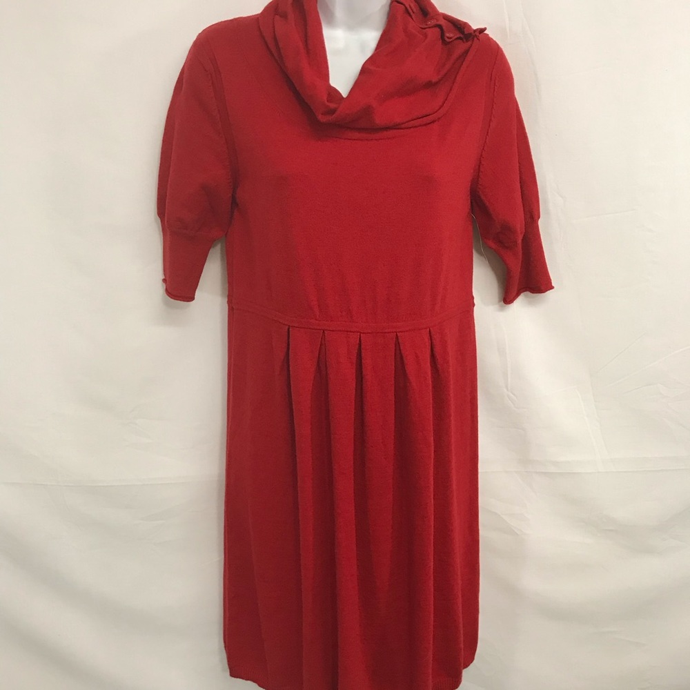 Qi Drew A-line Sweater Cotton/Wool Dress Large